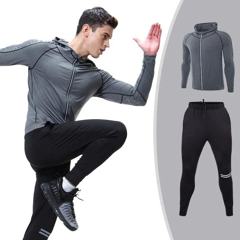 Men's Sportswear Running Set Sports Set jogging Suits Clothes Tracksuit Zipper Coat And Pants Gym Traning Fitness Set 2pcs/Sets