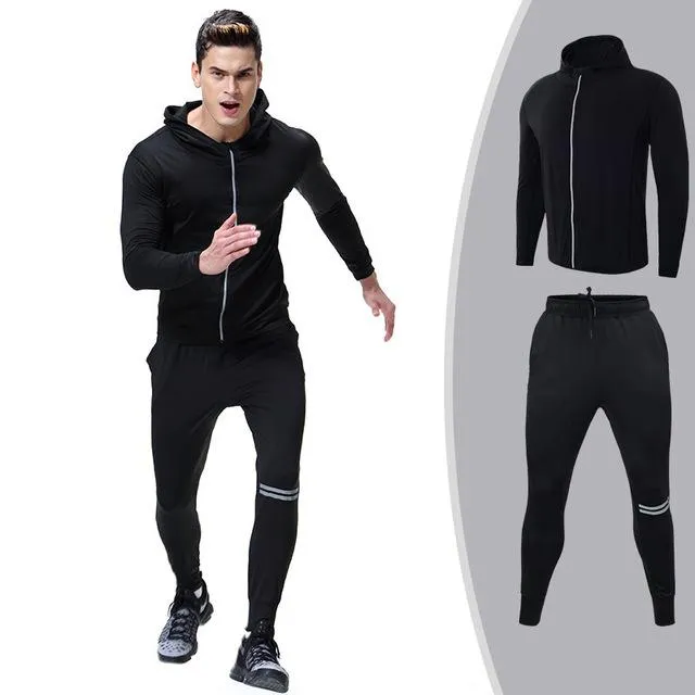 Men's Sportswear Running Set Sports Set jogging Suits Clothes Tracksuit Zipper Coat And Pants Gym Traning Fitness Set 2pcs/Sets