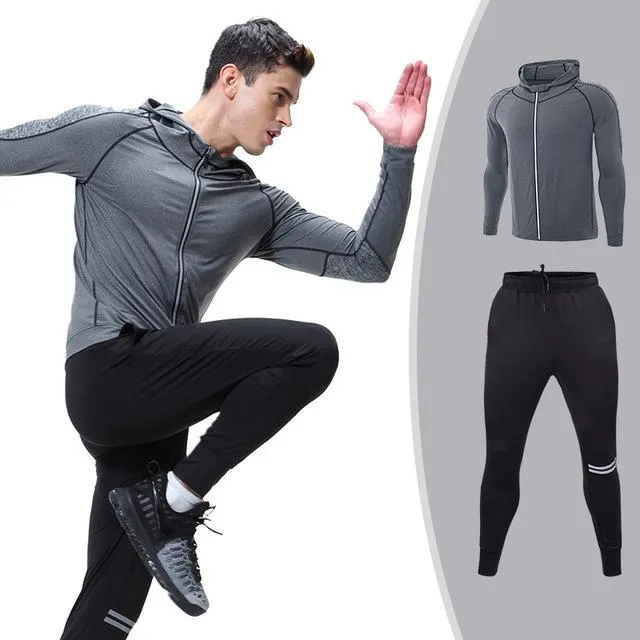 Men's Sportswear Running Set Sports Set jogging Suits Clothes Tracksuit Zipper Coat And Pants Gym Traning Fitness Set 2pcs/Sets