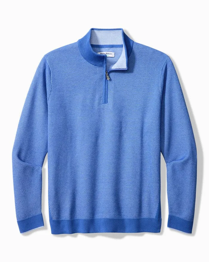 Men's Tommy Bahama |  Coolside IslandZone® Half-Zip | Mountain Bluebell