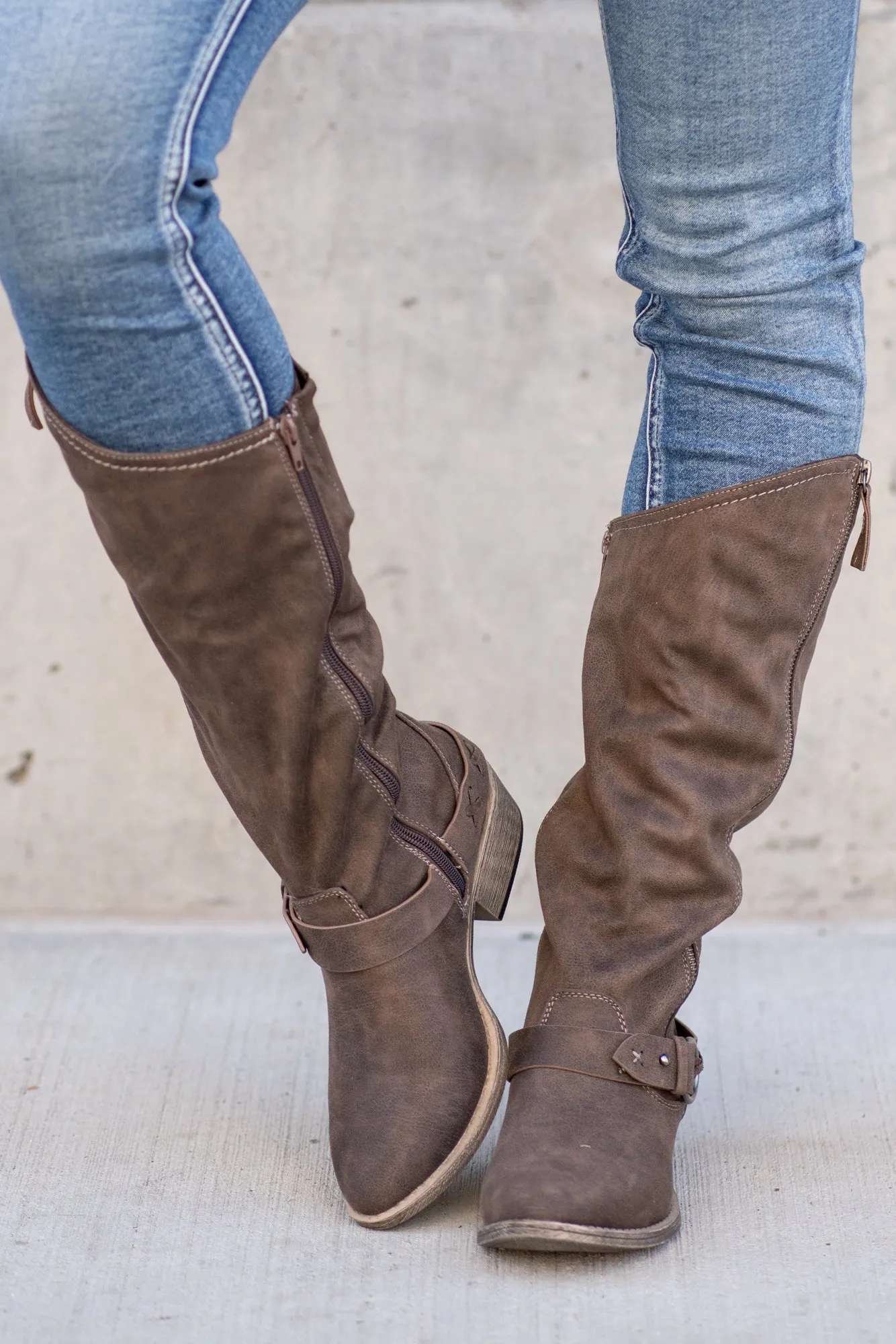 Merlot Tall Boots - Dark Taupe