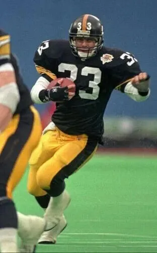 Merril Hoge Signed Steelers Jersey (TSE COA) Pittsburgh Running back 1987-1994