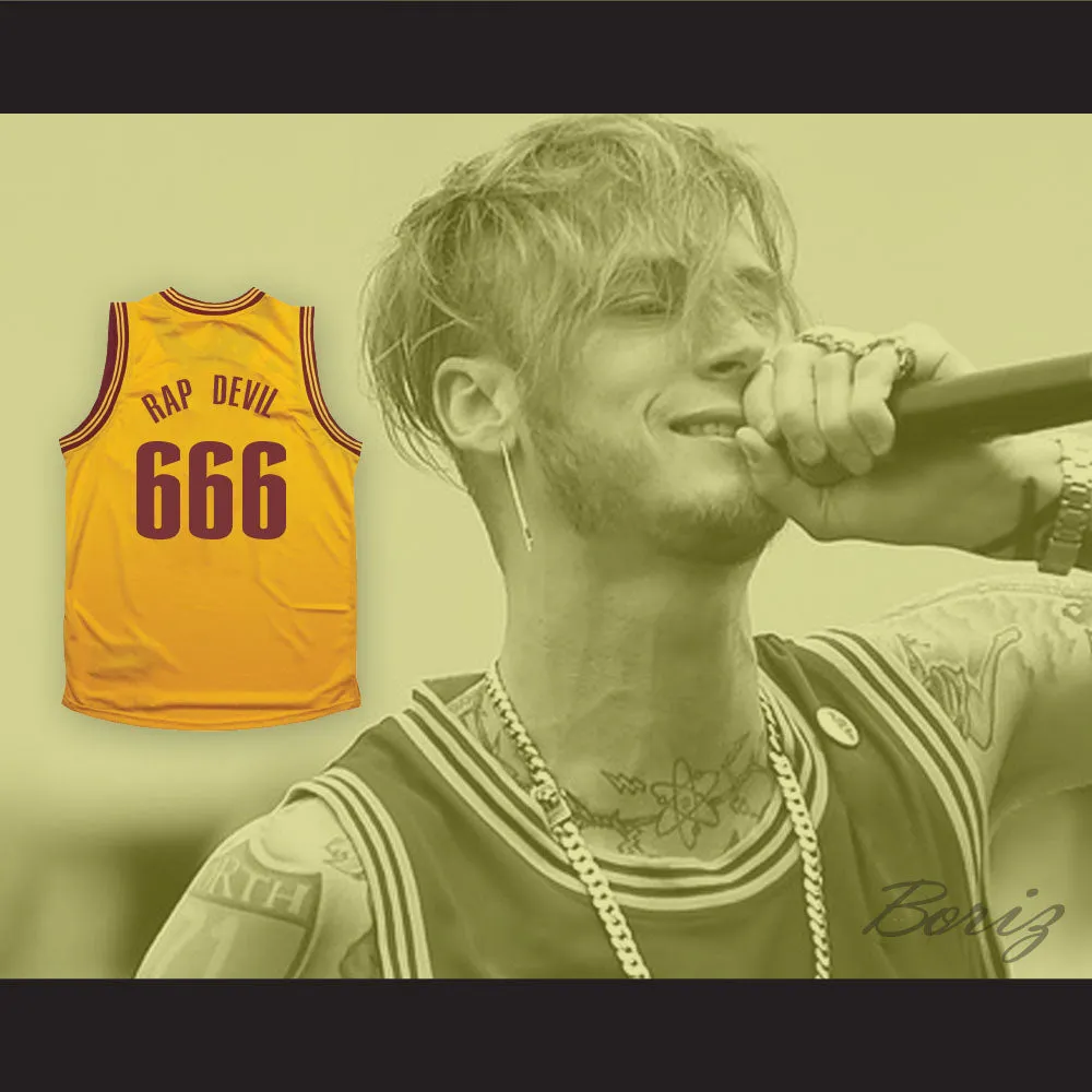MGK 666 RAP DEVIL Yellow Basketball Jersey