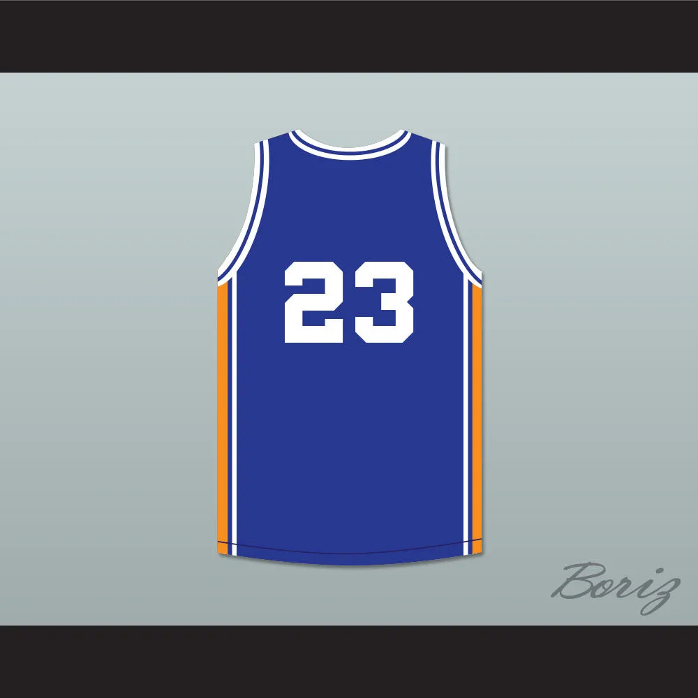 Michael Jordan 23 ACB 1990 Barcelona Exhibition Game Blue Basketball Jersey 1