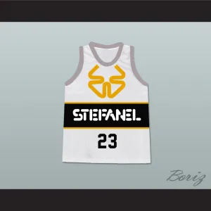Michael Jordan 23 Stefanel Trieste Italian White Basketball Jersey