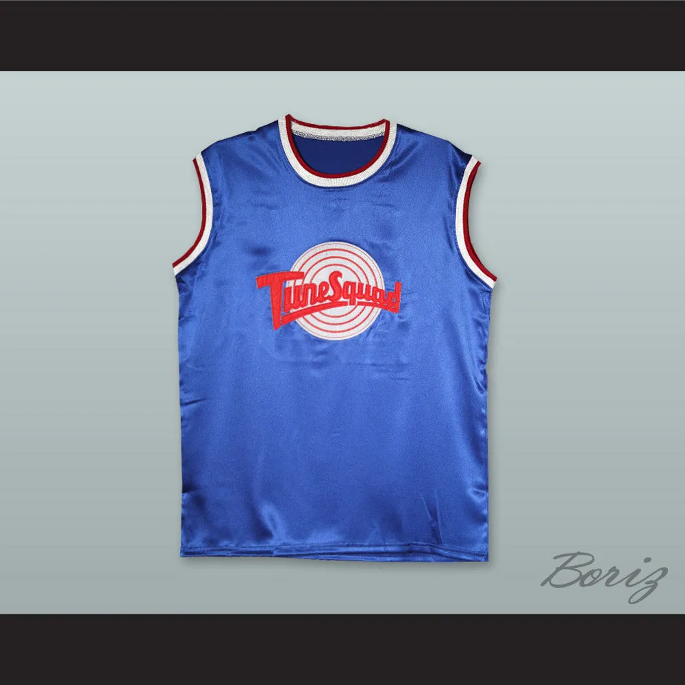 Michael Jordan 23 Tune Squad Blue Silk Basketball Jersey