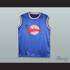 Michael Jordan 23 Tune Squad Blue Silk Basketball Jersey