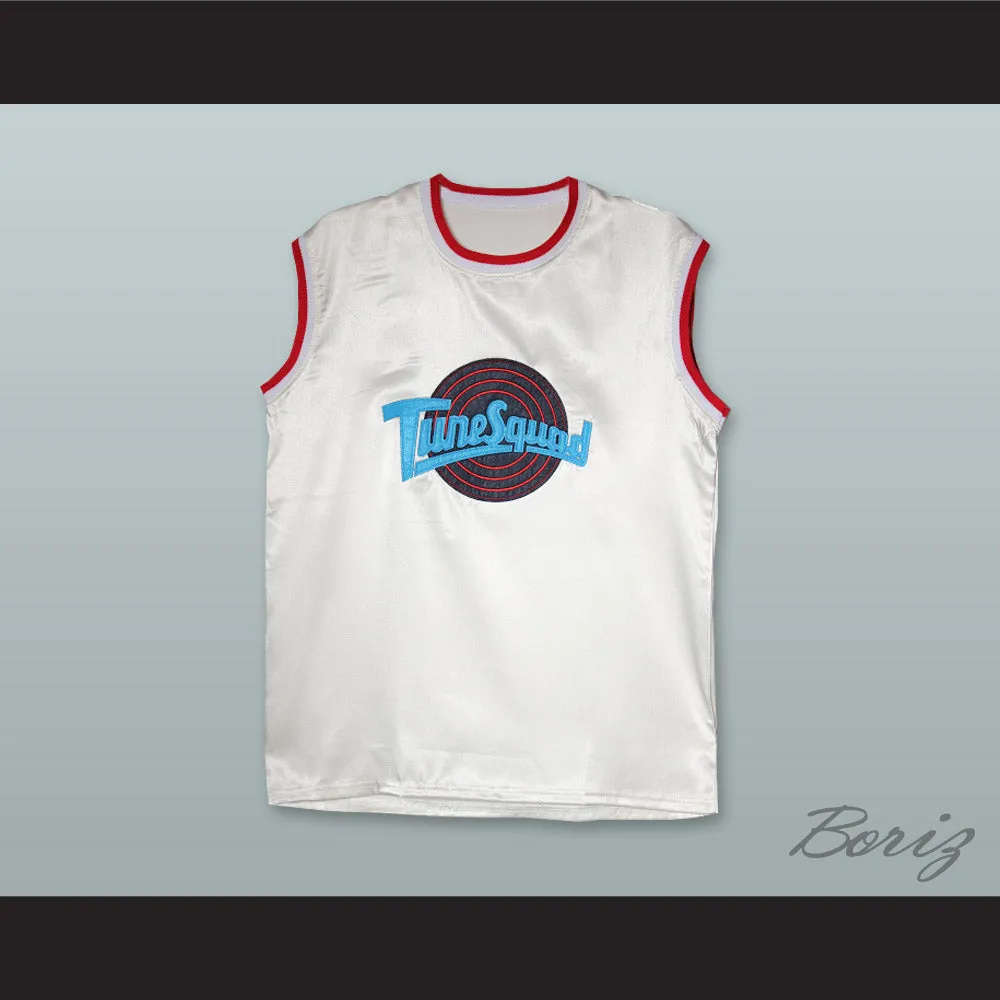 Michael Jordan 23 Tune Squad White Silk Basketball Jersey