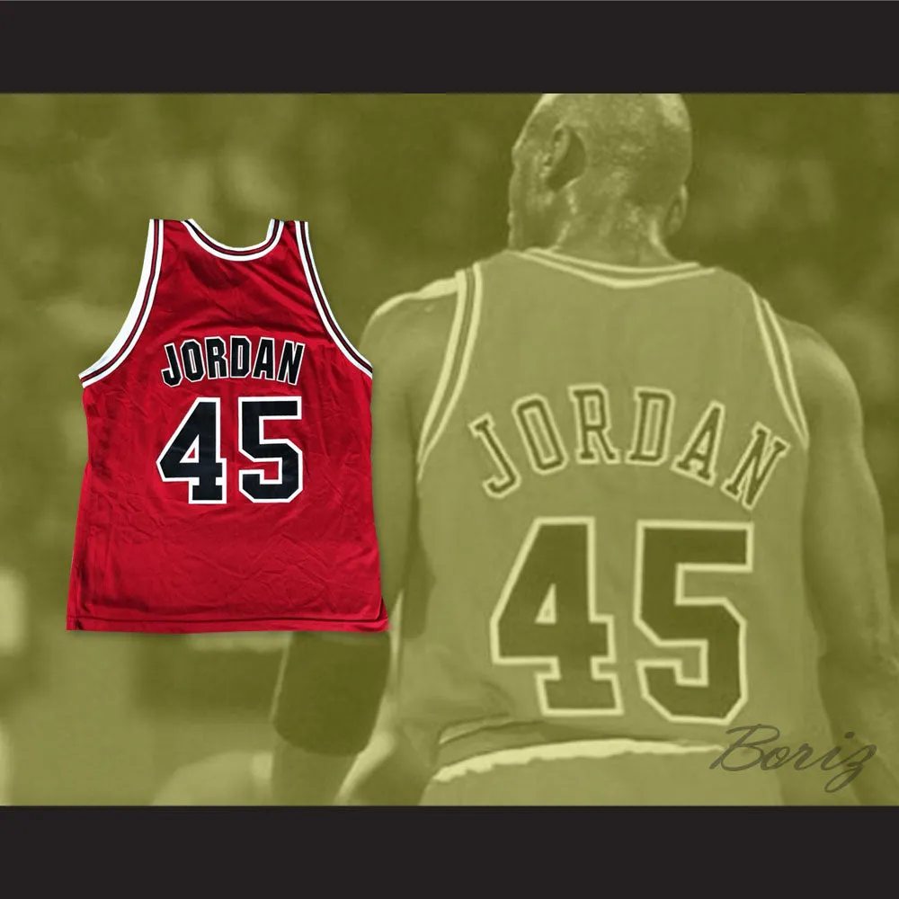 Michael Jordan 45 Post Retirement Red Basketball Jersey