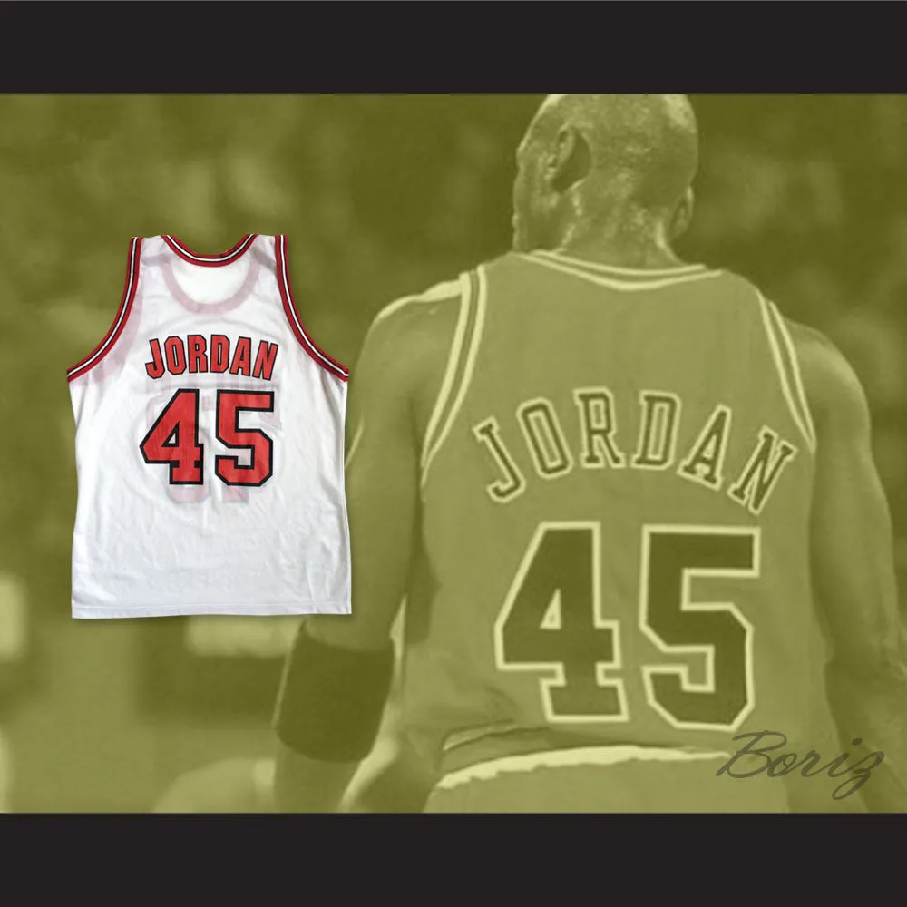 Michael Jordan 45 Post Retirement White Basketball Jersey