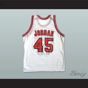 Michael Jordan 45 Post Retirement White Basketball Jersey