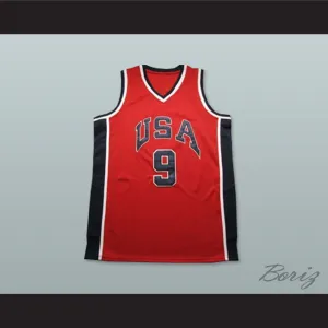 Michael Jordan 9 Team USA Red Basketball Jersey