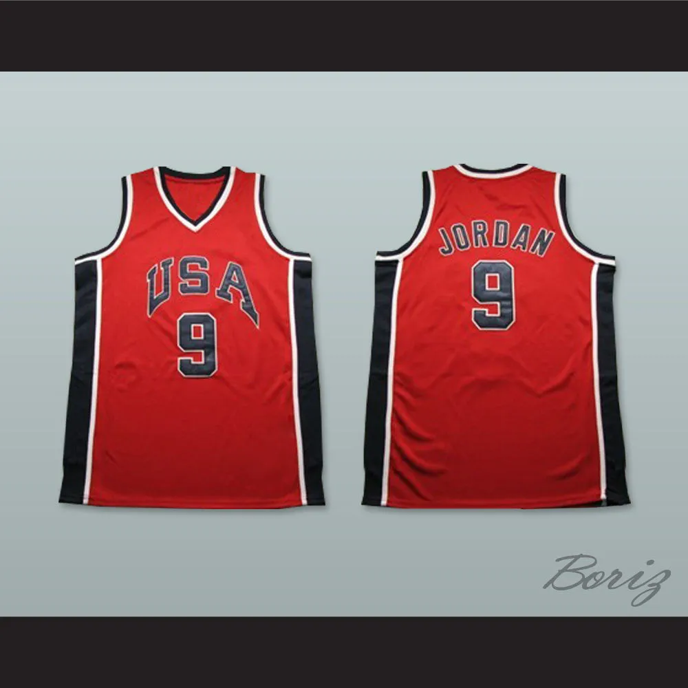 Michael Jordan 9 Team USA Red Basketball Jersey