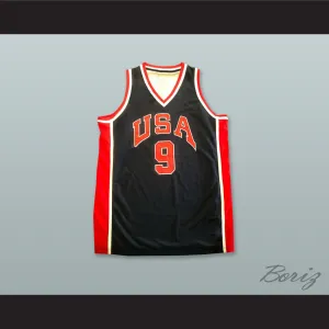 Michael Jordan 9 USA Dark Blue Basketball Jersey