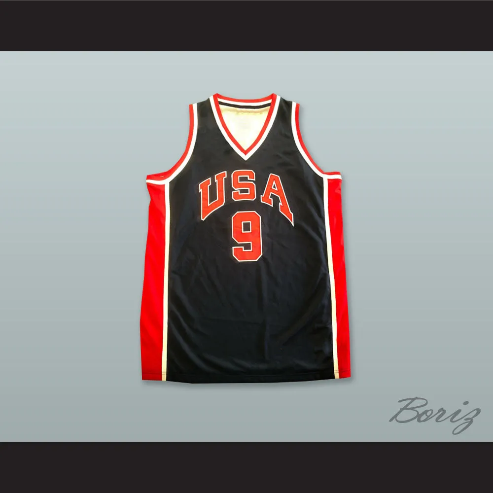 Michael Jordan 9 USA Dark Blue Basketball Jersey