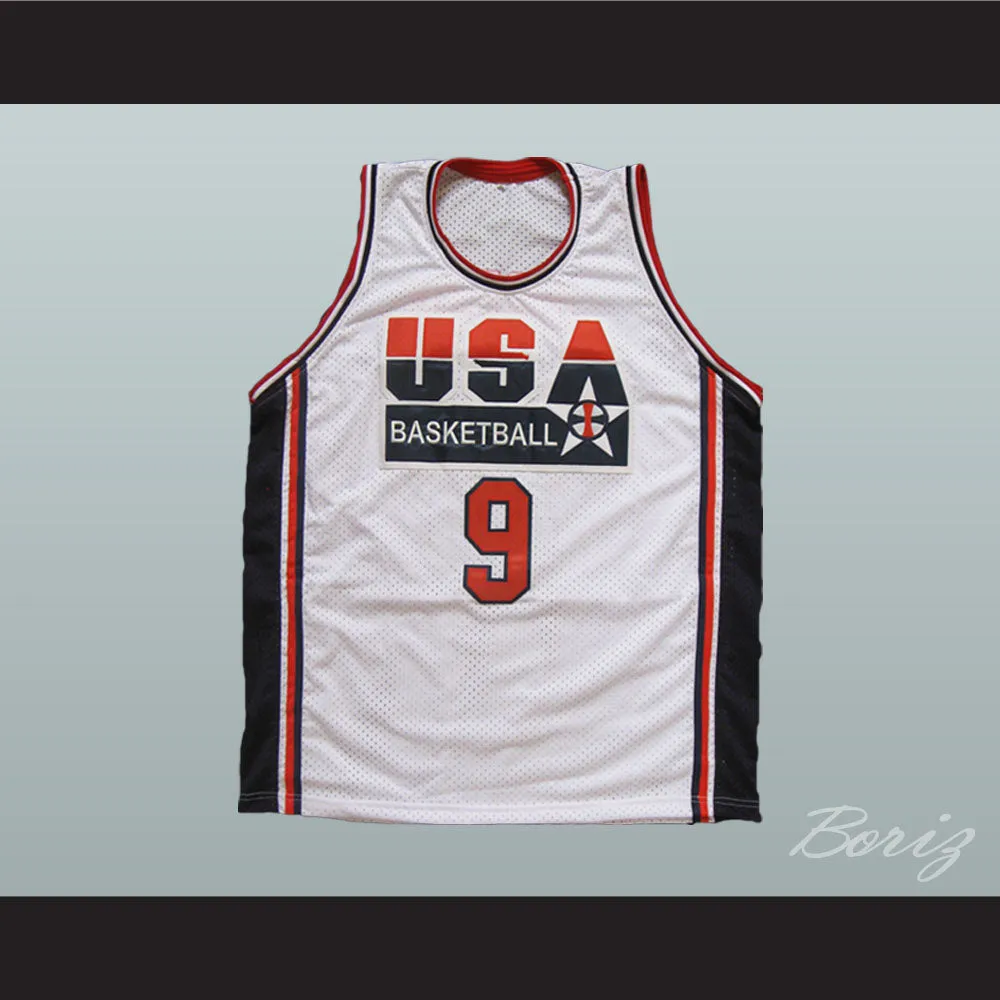 Michael Jordan 9 USA White Basketball Jersey