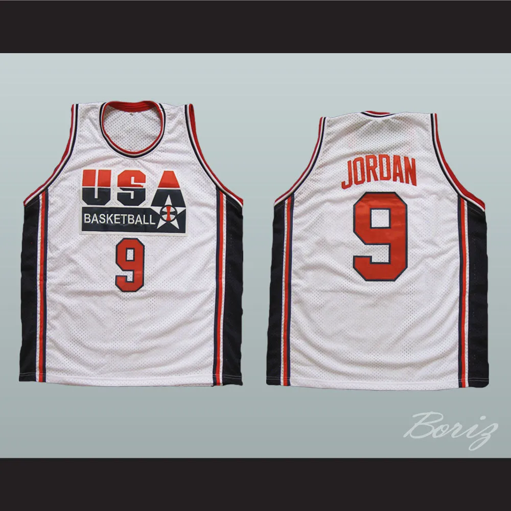 Michael Jordan 9 USA White Basketball Jersey