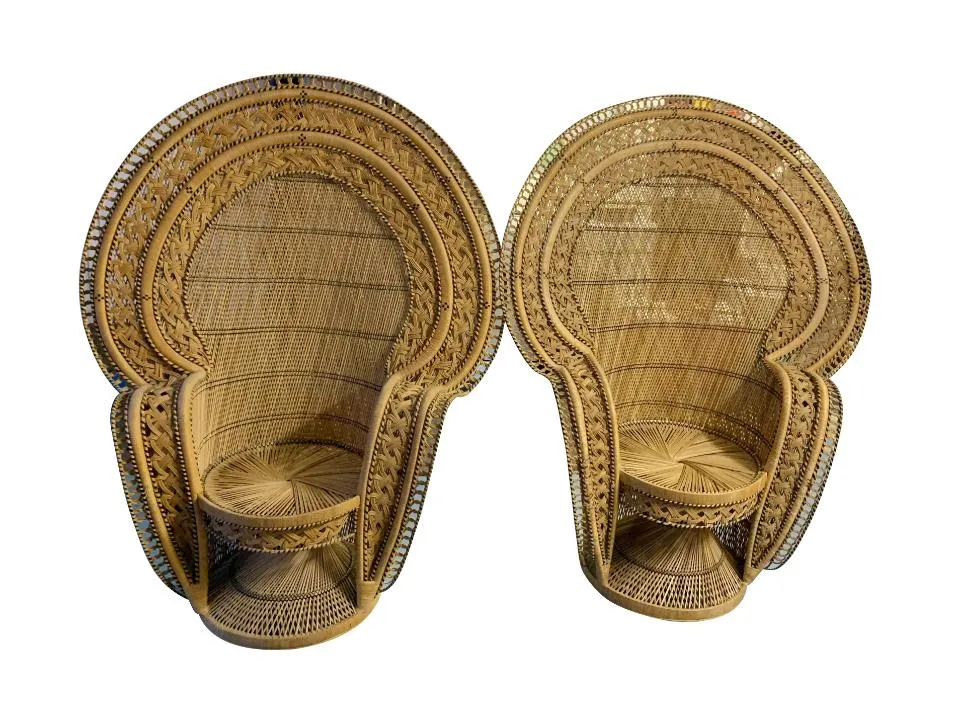Mid Century Modern Iconic Emmanuelle Grand Cobra Peacock Chair - Pair