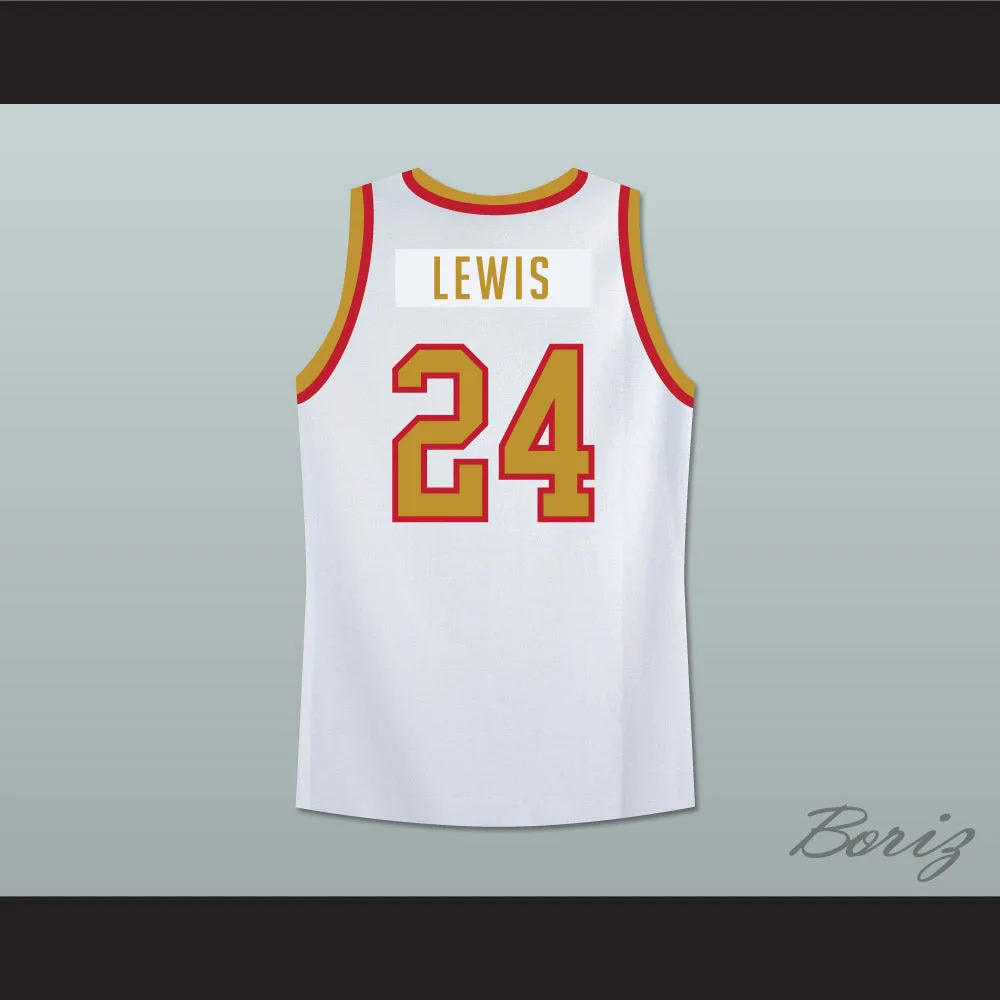 Mike Lewis 24 Pittsburgh Condors White Basketball Jersey