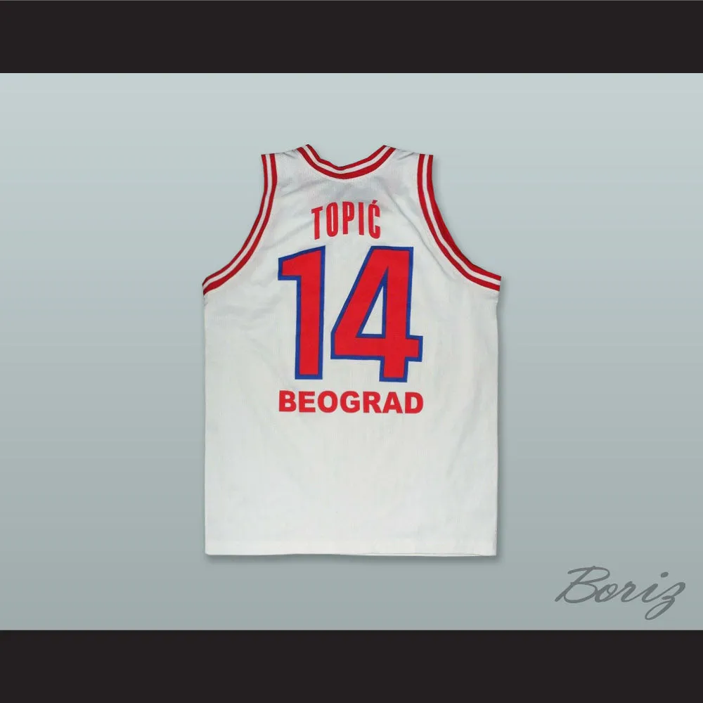 Milenko Topic 14 KK Crvena Zvezda Serbia White Basketball Jersey