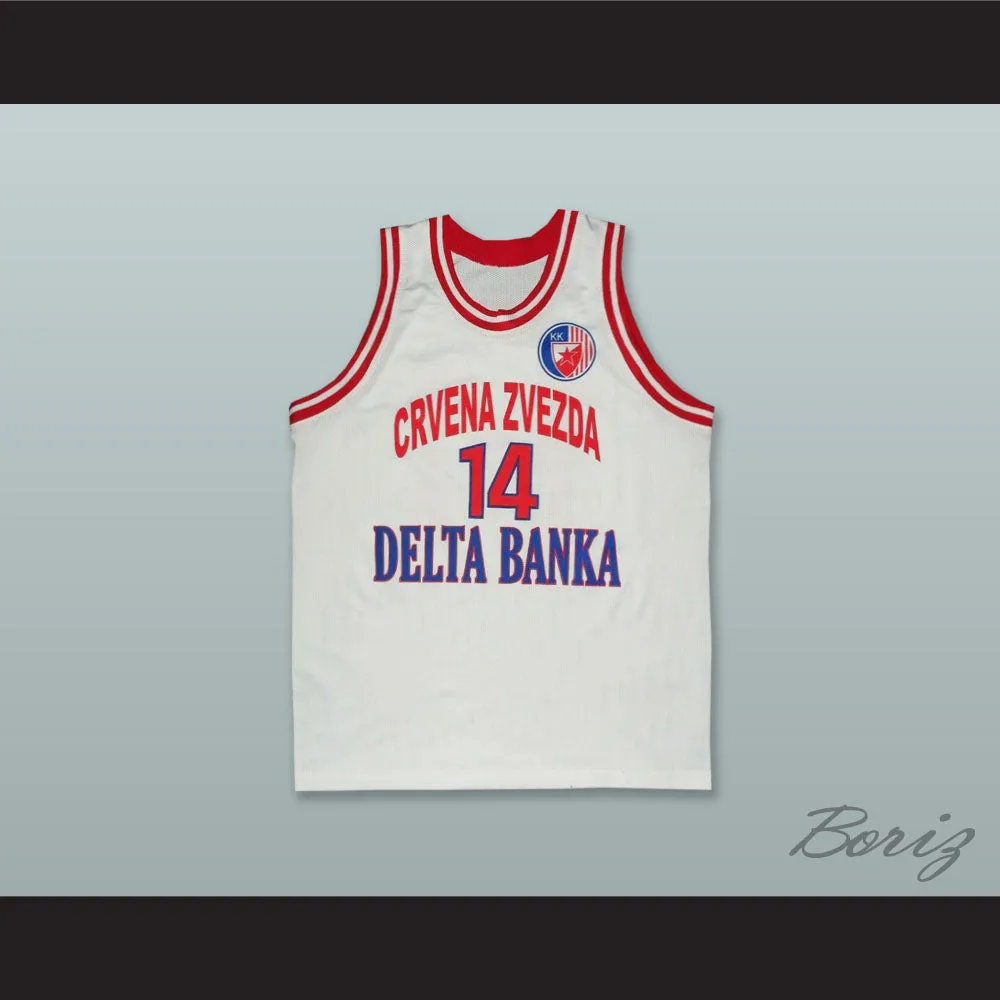 Milenko Topic 14 KK Crvena Zvezda Serbia White Basketball Jersey