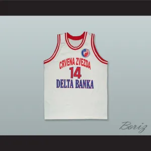 Milenko Topic 14 KK Crvena Zvezda Serbia White Basketball Jersey