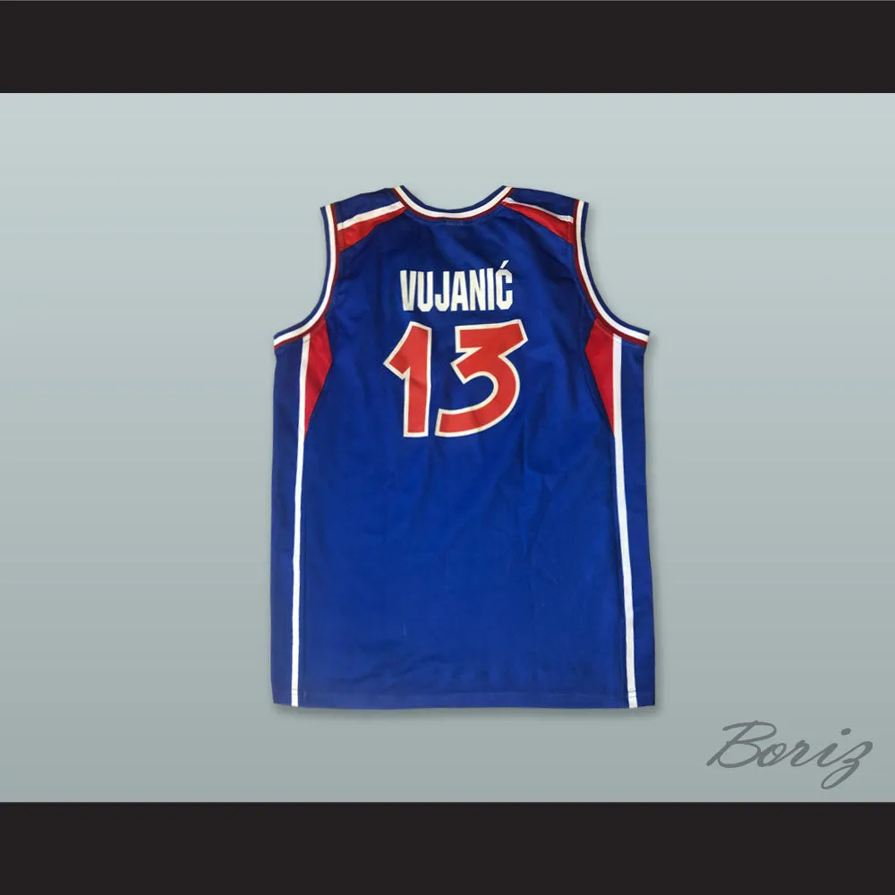 Milos Vujanic 13 Jugoslavija Blue Basketball Jersey