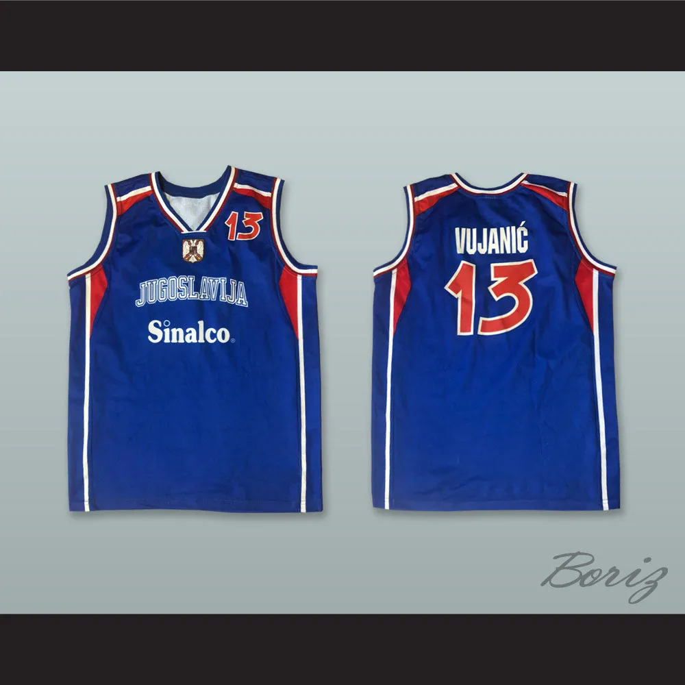Milos Vujanic 13 Jugoslavija Blue Basketball Jersey