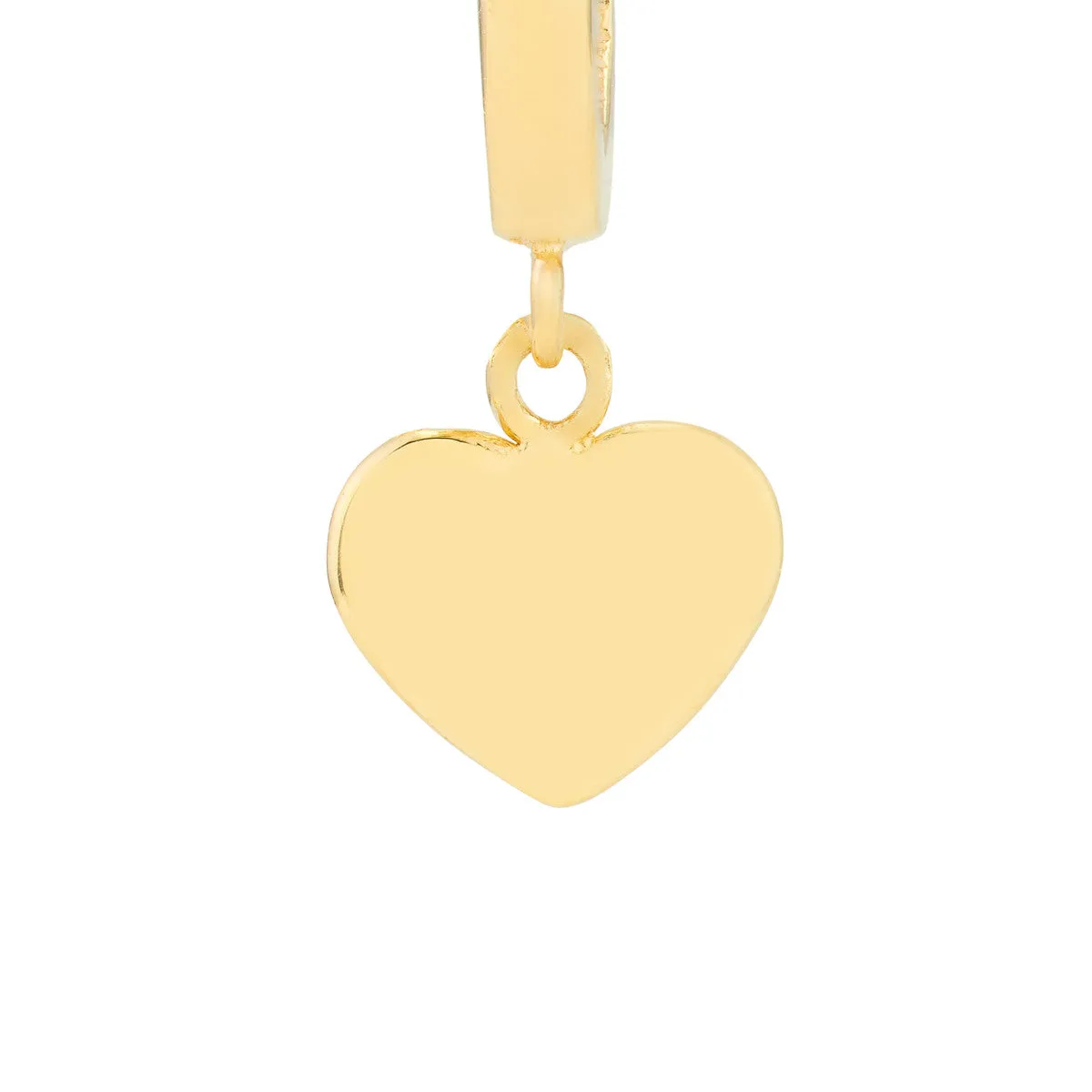 Mini Huggie Hoop Earrings with Heart Drop
