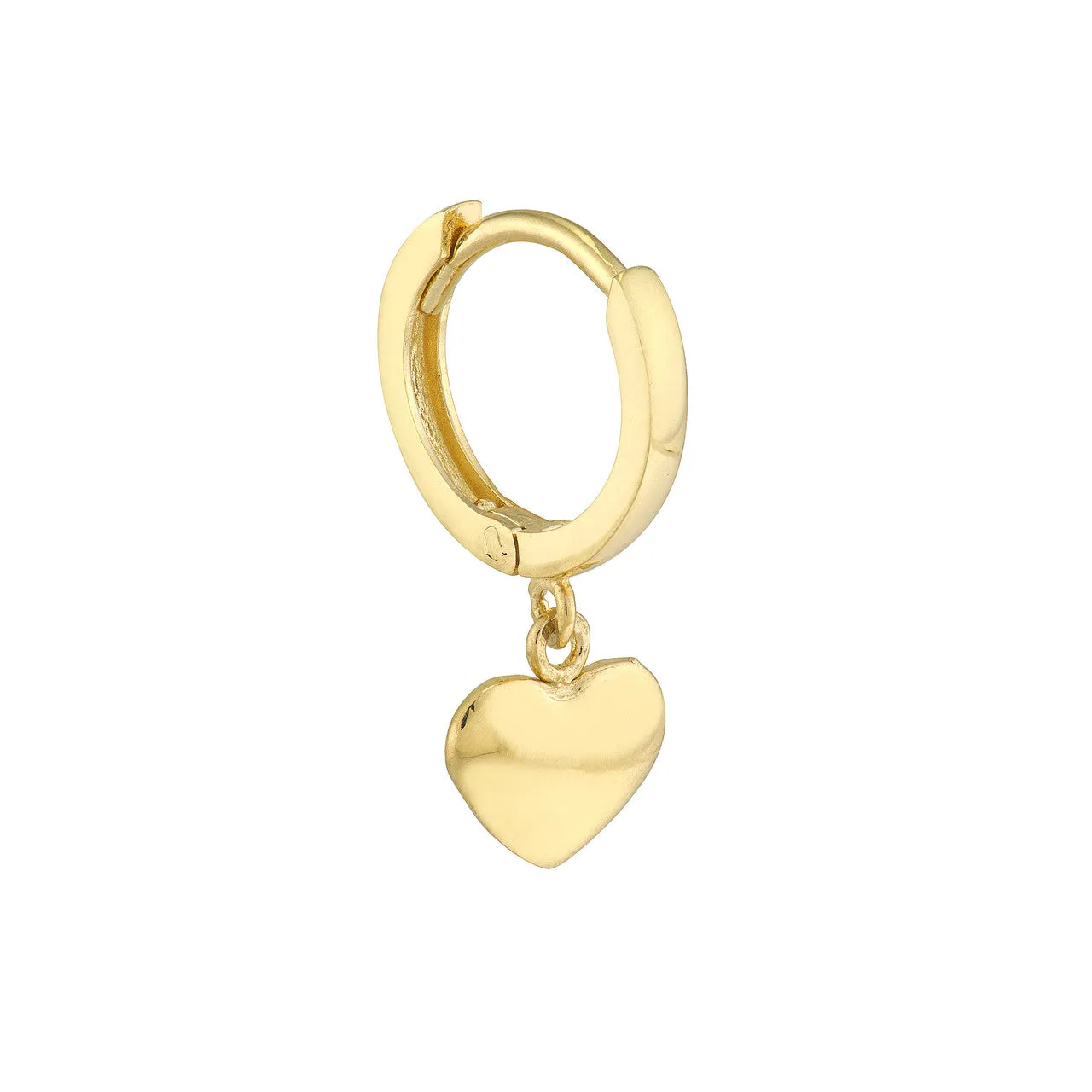 Mini Huggie Hoop Earrings with Heart Drop
