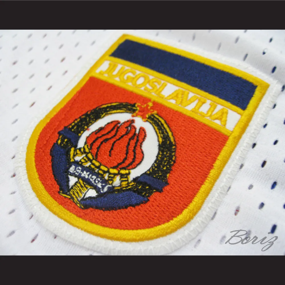 Mirza Delibasic 15 Yugoslavia White Basketball Jersey