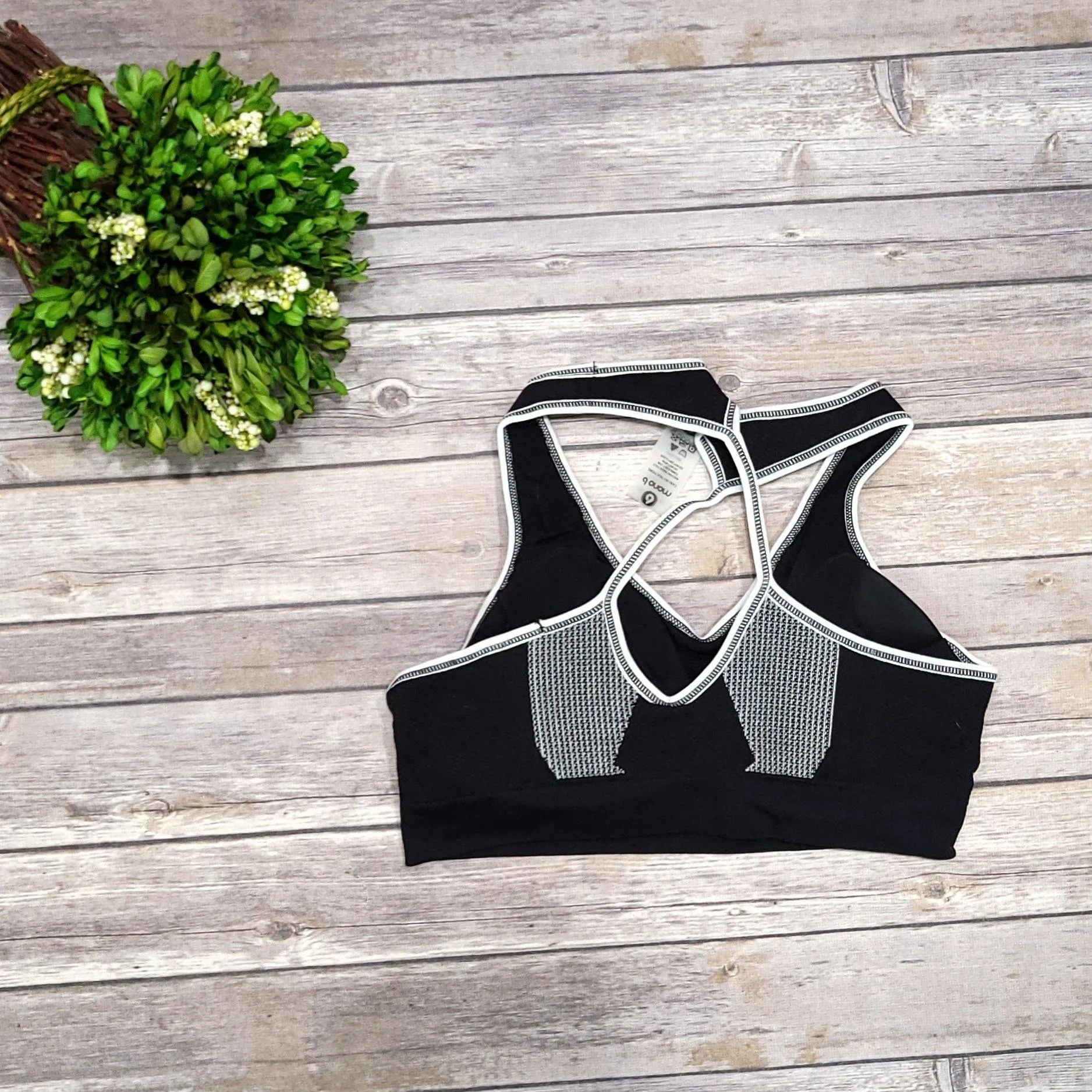 Mono B AT2575 Black Seamless Padded Sports Bra
