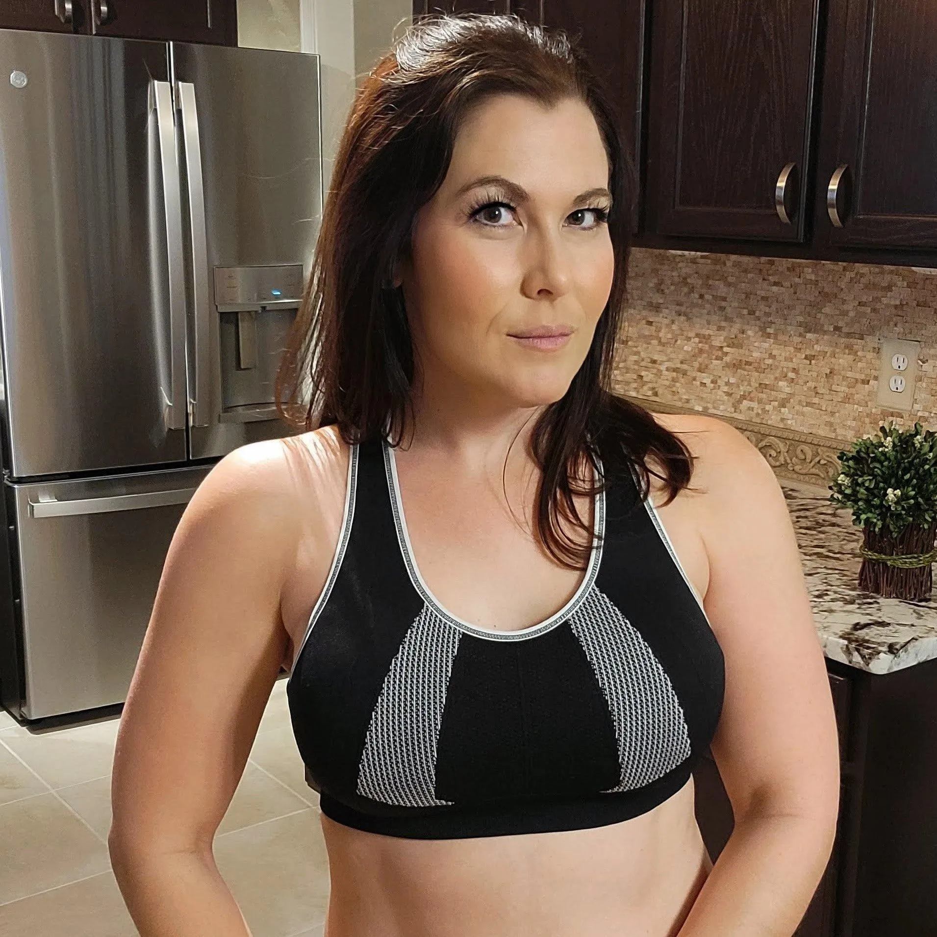 Mono B AT2575 Black Seamless Padded Sports Bra