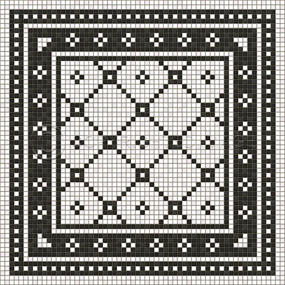 Mosaic A "Allerton Avenue" Vinyl Floorcloth - Spicher & Co.