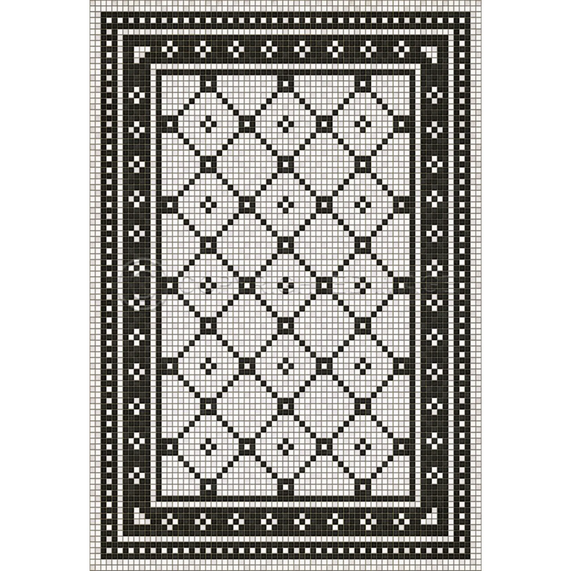 Mosaic A "Allerton Avenue" Vinyl Floorcloth - Spicher & Co.