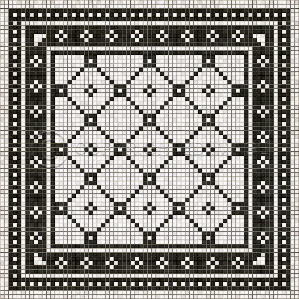 Mosaic A "Allerton Avenue" Vinyl Floorcloth - Spicher & Co.