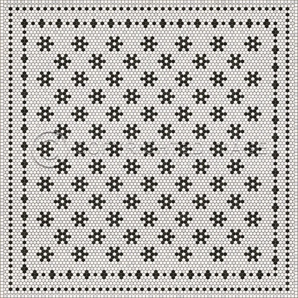 Mosaic B "Clemont Avenue" Vinyl Floorcloth - Spicher & Co.