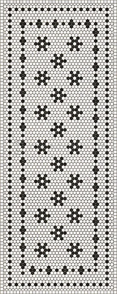 Mosaic B "Clemont Avenue" Vinyl Floorcloth - Spicher & Co.