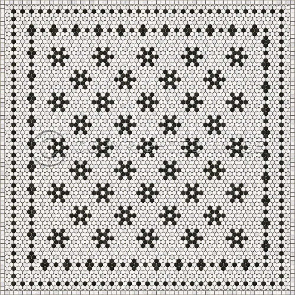 Mosaic B "Clemont Avenue" Vinyl Floorcloth - Spicher & Co.