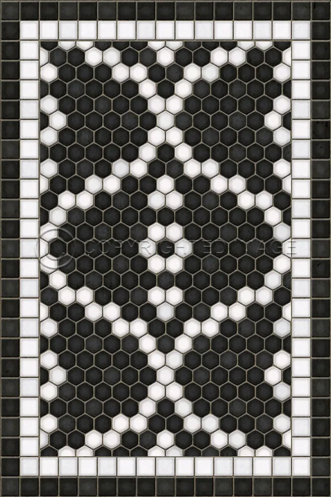 Mosaic F "Kingsbridge Road" Vinyl Floorcloth - Spicher & Co.