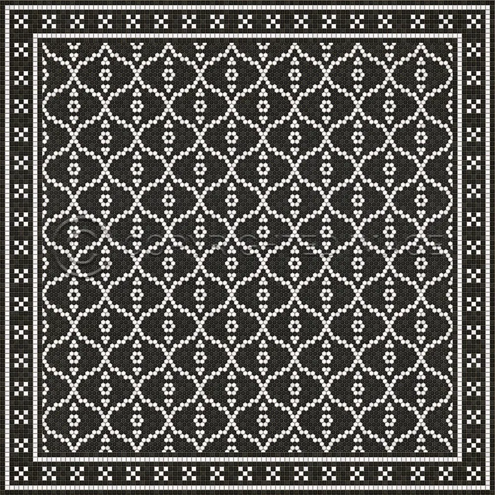 Mosaic F "Kingsbridge Road" Vinyl Floorcloth - Spicher & Co.