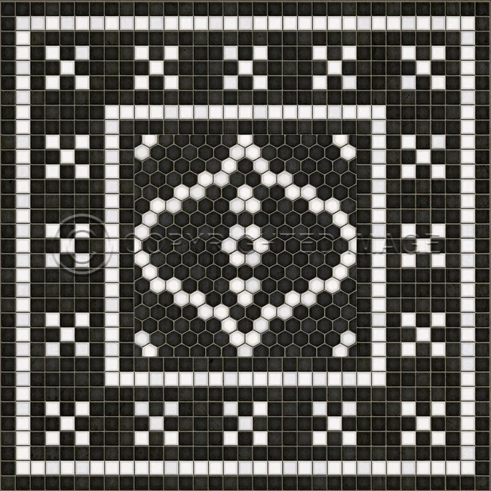 Mosaic F "Kingsbridge Road" Vinyl Floorcloth - Spicher & Co.