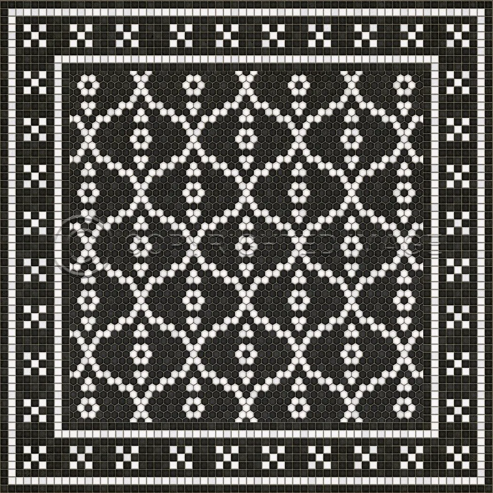 Mosaic F "Kingsbridge Road" Vinyl Floorcloth - Spicher & Co.