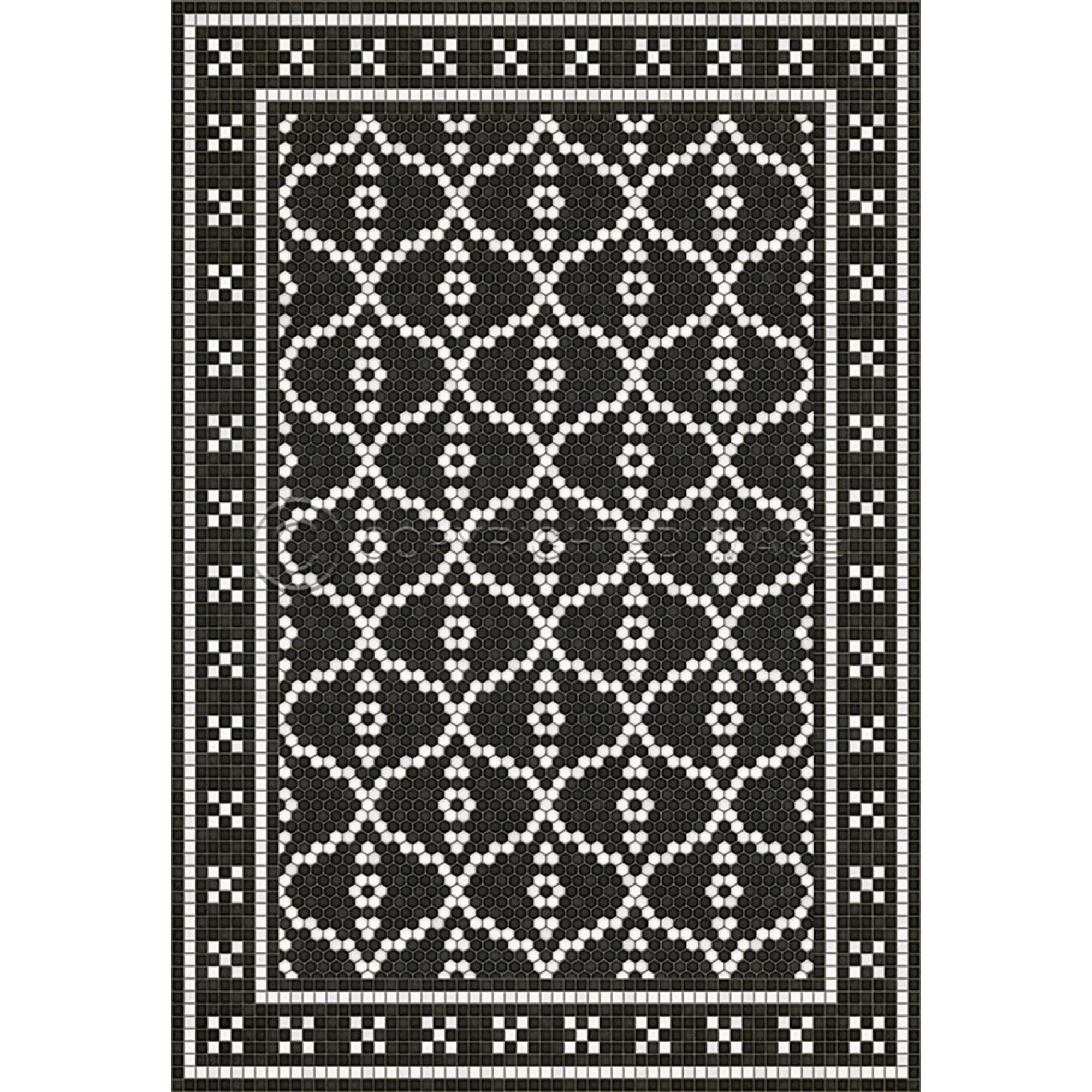 Mosaic F "Kingsbridge Road" Vinyl Floorcloth - Spicher & Co.