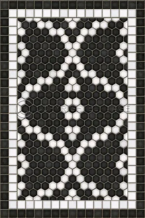 Mosaic F "Kingsbridge Road" Vinyl Floorcloth - Spicher & Co.