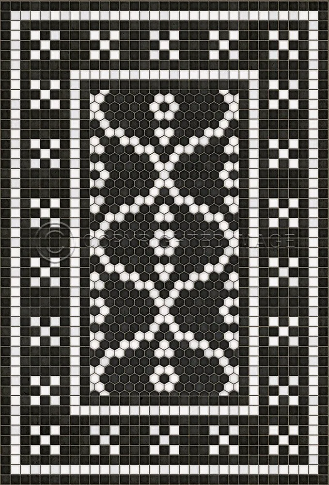 Mosaic F "Kingsbridge Road" Vinyl Floorcloth - Spicher & Co.
