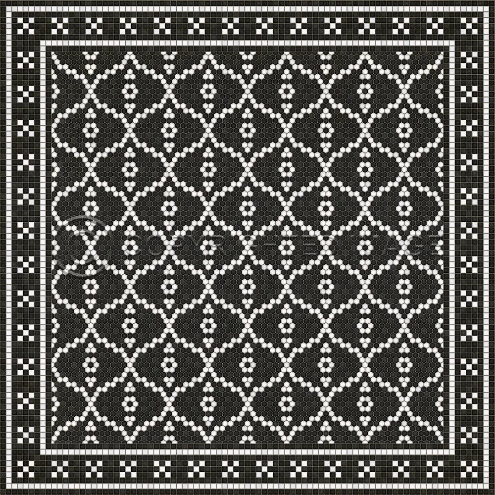 Mosaic F "Kingsbridge Road" Vinyl Floorcloth - Spicher & Co.