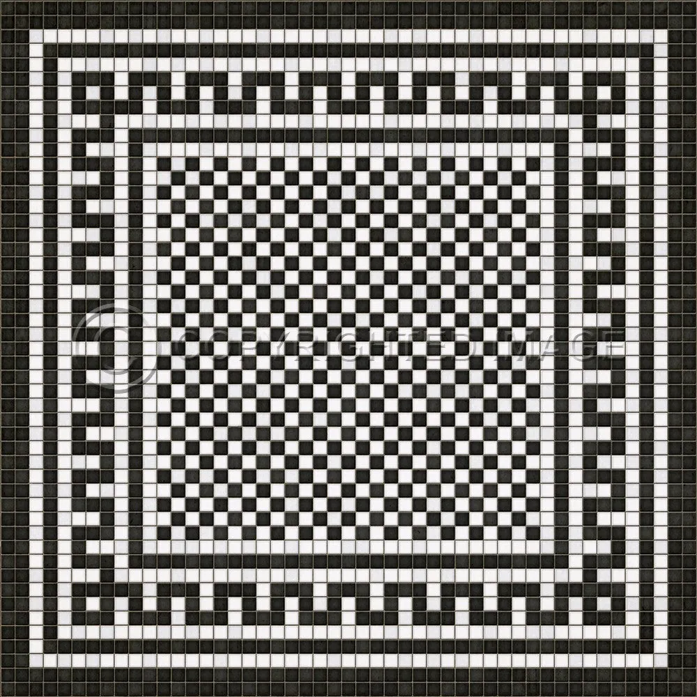 Mosaic H "Warren Street" Vinyl Floorcloth - Spicher & Co.