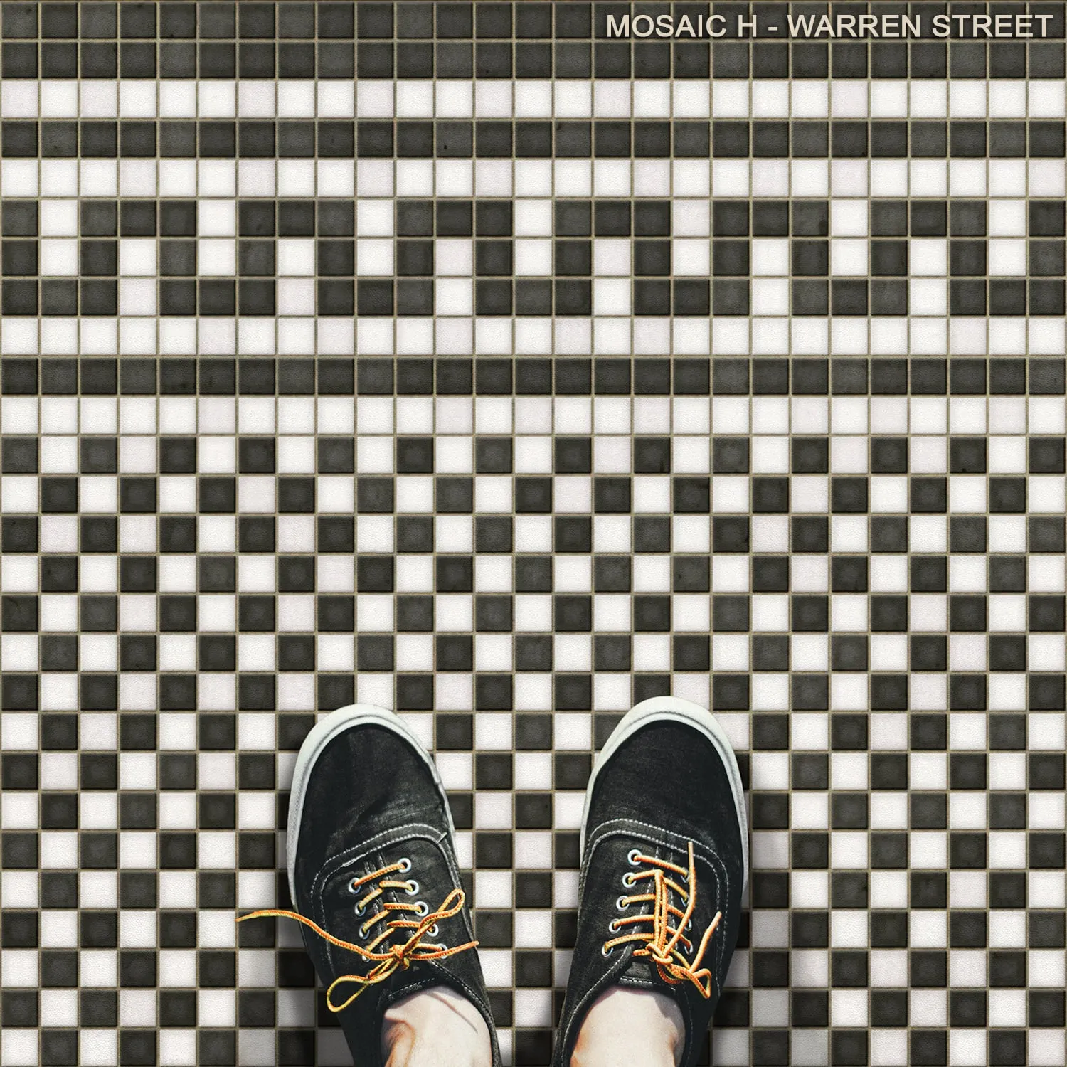 Mosaic H "Warren Street" Vinyl Floorcloth - Spicher & Co.