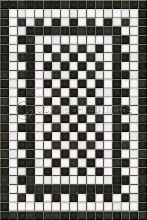 Mosaic H "Warren Street" Vinyl Floorcloth - Spicher & Co.